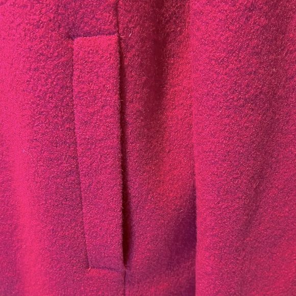 Land’s End Single-Breasted Wool Magenta bouclé Pea-Coat 4 Buttons & Collar - Picture 10 of 15